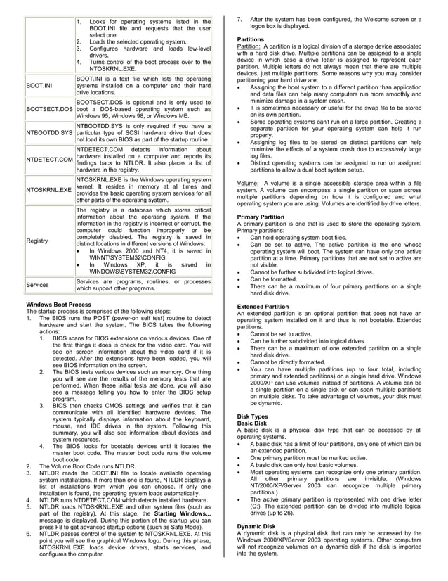 A+ cheat sheet | PDF