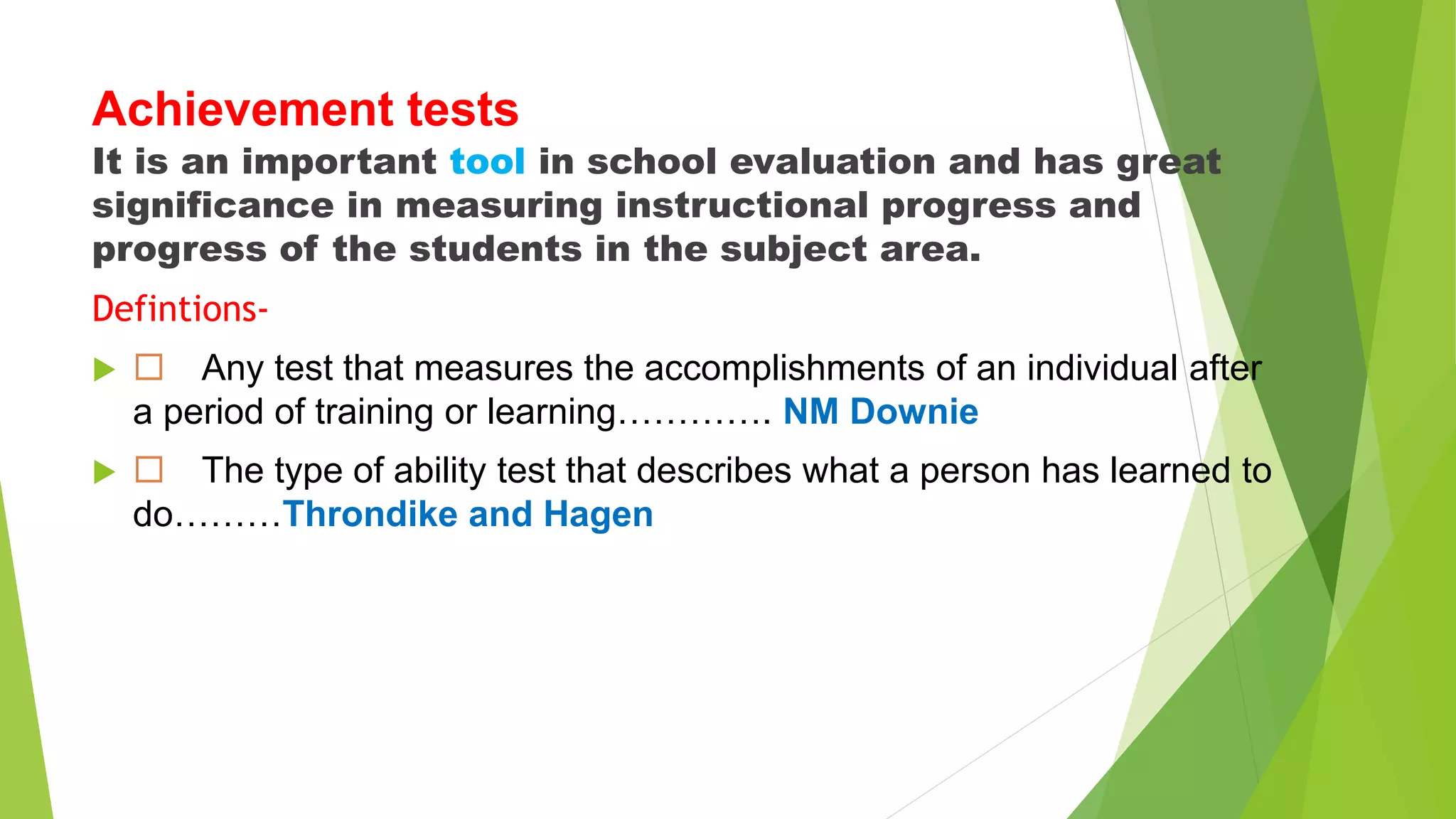 Achievement test blue print | PPTX