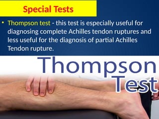 Achilles Tendon Injuries: Presentation and Management | PPTX