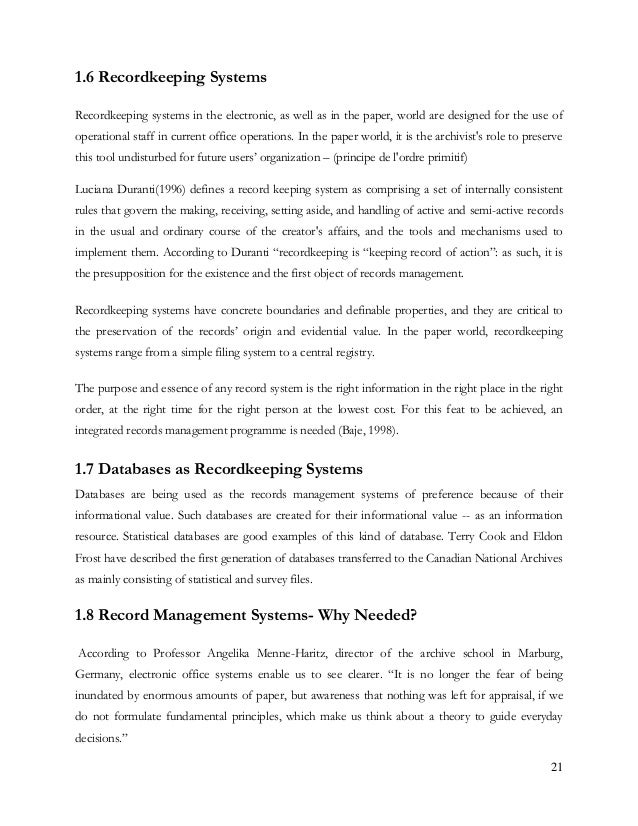 Record Management System Chapter 2 Record Management System Chapter 2
