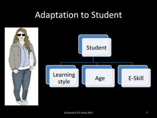 Adaptation to Student A.Chenoll S-ICT Viena 2011 