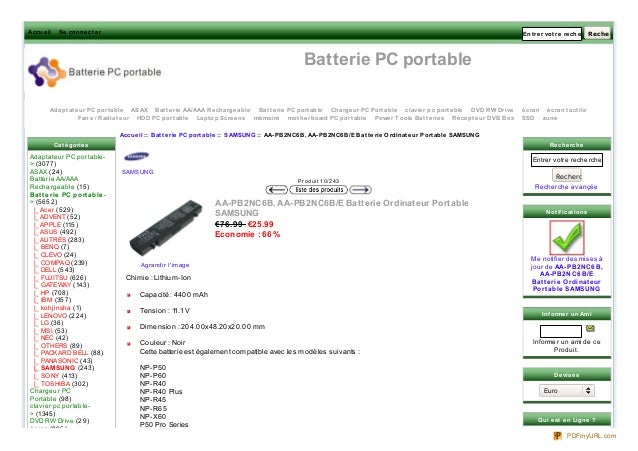 Acheter batterie pour samsung aa pb2 nc6b, aapb2nc6be batterie pc po… Acheter batterie pour samsung aa pb2 nc6b, aapb2nc6be batterie pc po…