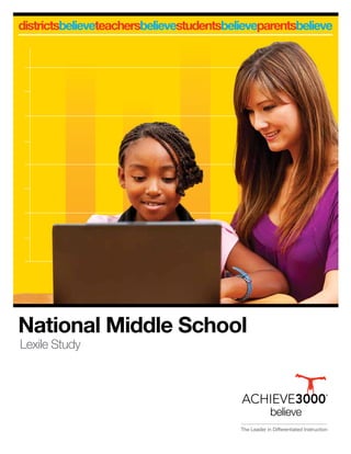 districtsbelieveteachersbelievestudentsbelieveparentsbelieve




National Middle School
Lexile Study
 