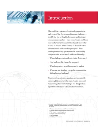 AchieveGlobal: Developing the 21st Century Leader | PDF