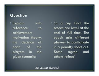 Achievement Motivation in sports psychology | PDF
