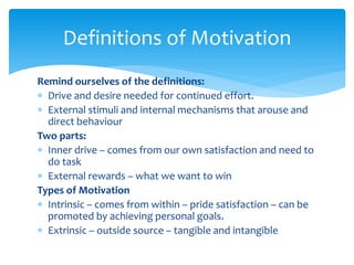 Achievement motivation and motivation a2 2013 | PDF