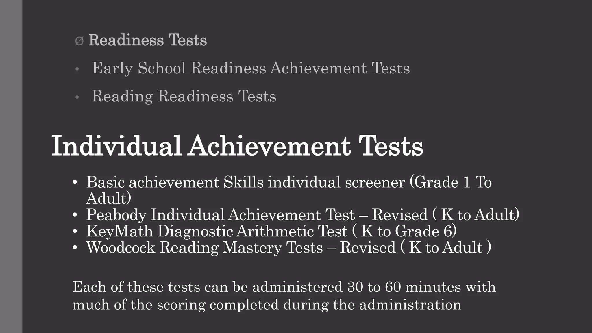 Achievement Test for Assessment Presentation | PPTX