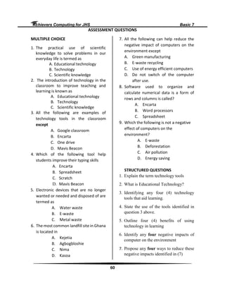 Achievers Computing for Junior High school | PDF