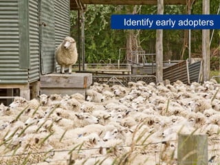 Identify early adopters




        www.flickr.com/photos/pirateparrot/3176580968
 