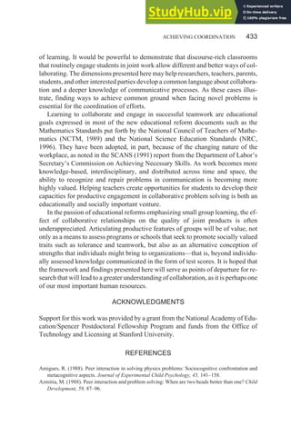 Achieving Coordination In Collaborative Problem-Solving Groups | PDF