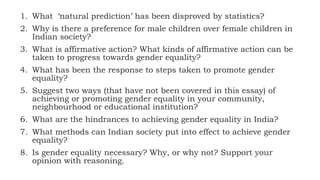 gender equality in india essay