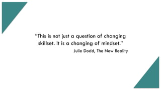 15© ITSM Academy unless otherwise stated
“This is not just a question of changing
skillset. It is a changing of mindset.”
Julie Dodd, The New Reality
 