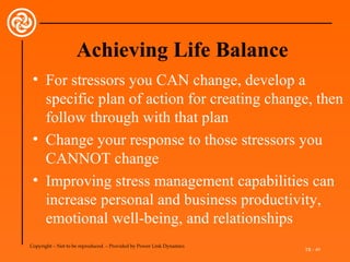 Achieving Life Balance   Coping With Stress   Carefor Slide 49