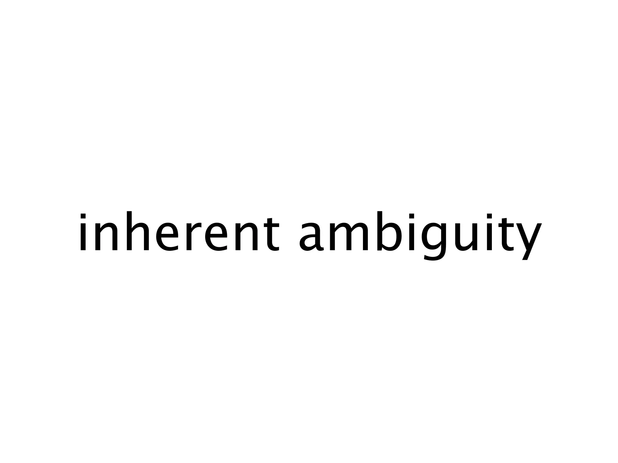 inherent ambiguity
 