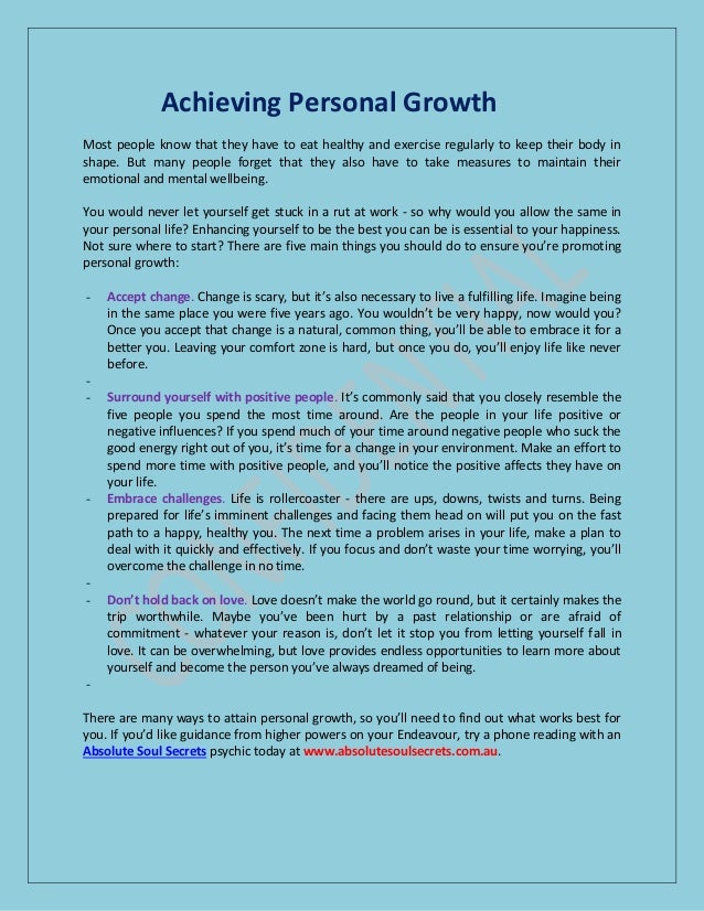 Achieving Personal Growth Most People Know That They Have To Eat Healthy And Exercise Regularly Achieving Personal Growth Most People Know That They Have To Eat Healthy And Exercise Regularly