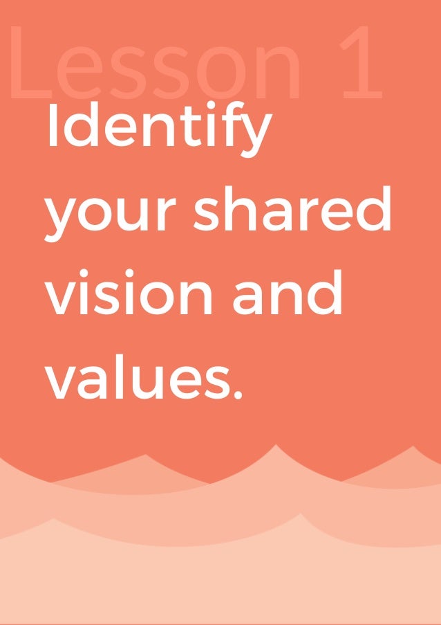 Lesson 1
Identify
your shared
vision and
values.
 
