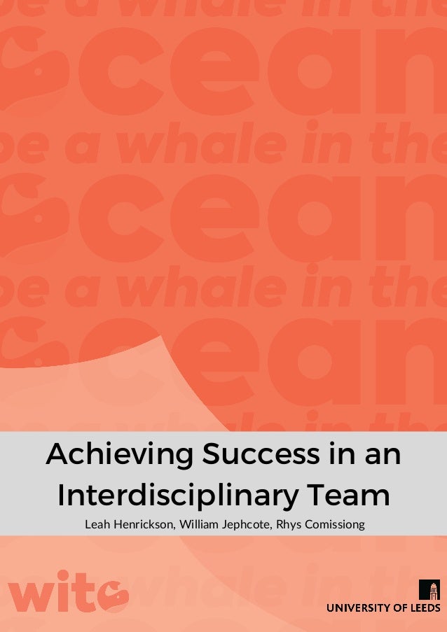 Achieving Success in an
Interdisciplinary Team
Leah Henrickson, William Jephcote, Rhys Comissiong
 