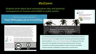 Students write about local contamination sites and potential
consequences to humans and wildlife as public service
#SciComm
 
