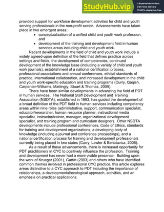 A Child And Youth Care Approach To Professional Development And ...