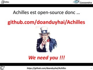 https://github.com/doanduyhai/Achilles
Achilles est open-source donc …
39
We need you !!!
github.com/doanduyhai/Achilles
 