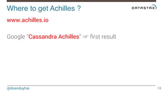 Where to get Achilles ?! 
@doanduyhai 
13 
www.achilles.io 
Google ‘’Cassandra Achilles’’ ☞ first result 
 