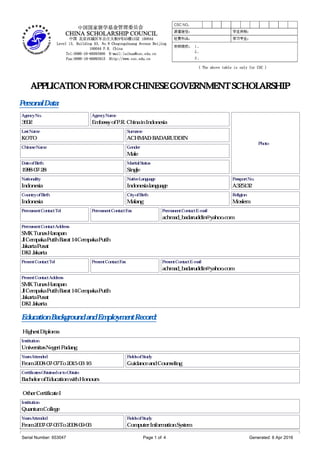 Contoh Berkas Beasiswa Tiongkok Achmad Badaruddin 2016