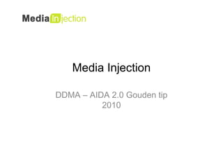Event:     DDMA iLounge
Thema:     AIDA 2.0, Optimalisatie van de salesfunnel
Spreker:   Achmed Awad – Media Injection
Datum:     9 maart 2010, VakZuid Amsterdam




                                            www.ddma.nl
 