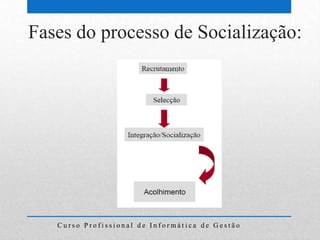 Fases do processo de Socialização:




   Curso Profissional de Informática de Gestão
 