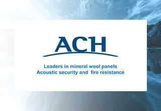Leaders in mineral wool panels
Acoustic security and fire resistance
 