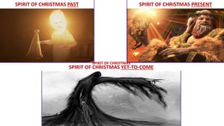 Task Look at extract 1 in your booklet.
Complete the table on page 6 of your booklet by extracting words/phrases from the extract
that present Scrooge as unfriendly.
Use PEEDL to
structure
your answer.
SPIRIT OF CHRISTMAS PAST SPIRIT OF CHRISTMAS PRESENT
SPIRIT OF CHRISTMAS YET-TO-COME
SPIRIT OF CHRISTMAS
 