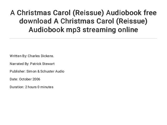 A Christmas Carol (Reissue) Audiobook free download A Christmas Carol…