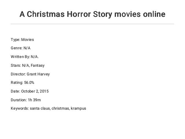 A Christmas Horror Story movies online