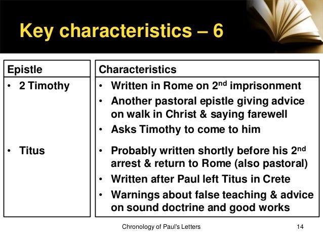Analyzing Titus 1 A Pastoral Epistle Written