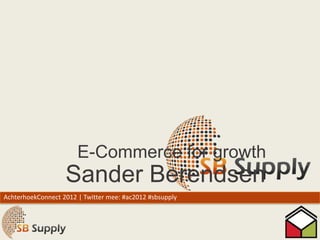 E-Commerce for growth

Sander Berendsen
AchterhoekConnect 2012 | Twitter mee: #ac2012 #sbsupply

 