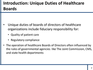Acht The Role Of Hospital Board Members