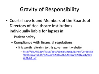 Acht The Role Of Hospital Board Members