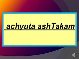 Achyuthashtakam English Transliteration
