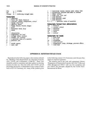 Aci Code 71 ACI 104 (1971)(R1997) Preparation of Notation for Concrete (ACI 104-71 ...