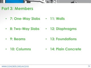 ACI 318-19 Presentation - changes to the concrete design standard | PDF