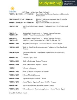 ACI Books List | PDF