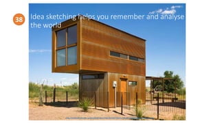 http://inhabitat.com/wp-content/blogs.dir/1/files/2012/07/Marfa-10by10-Candid-Rogers-Architect-3.jpg
Idea sketching helps you remember and analyse
the world
38
 