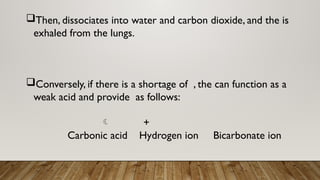 ACID-BASE BALANCE in human body and different mechanisms involved | PPTX