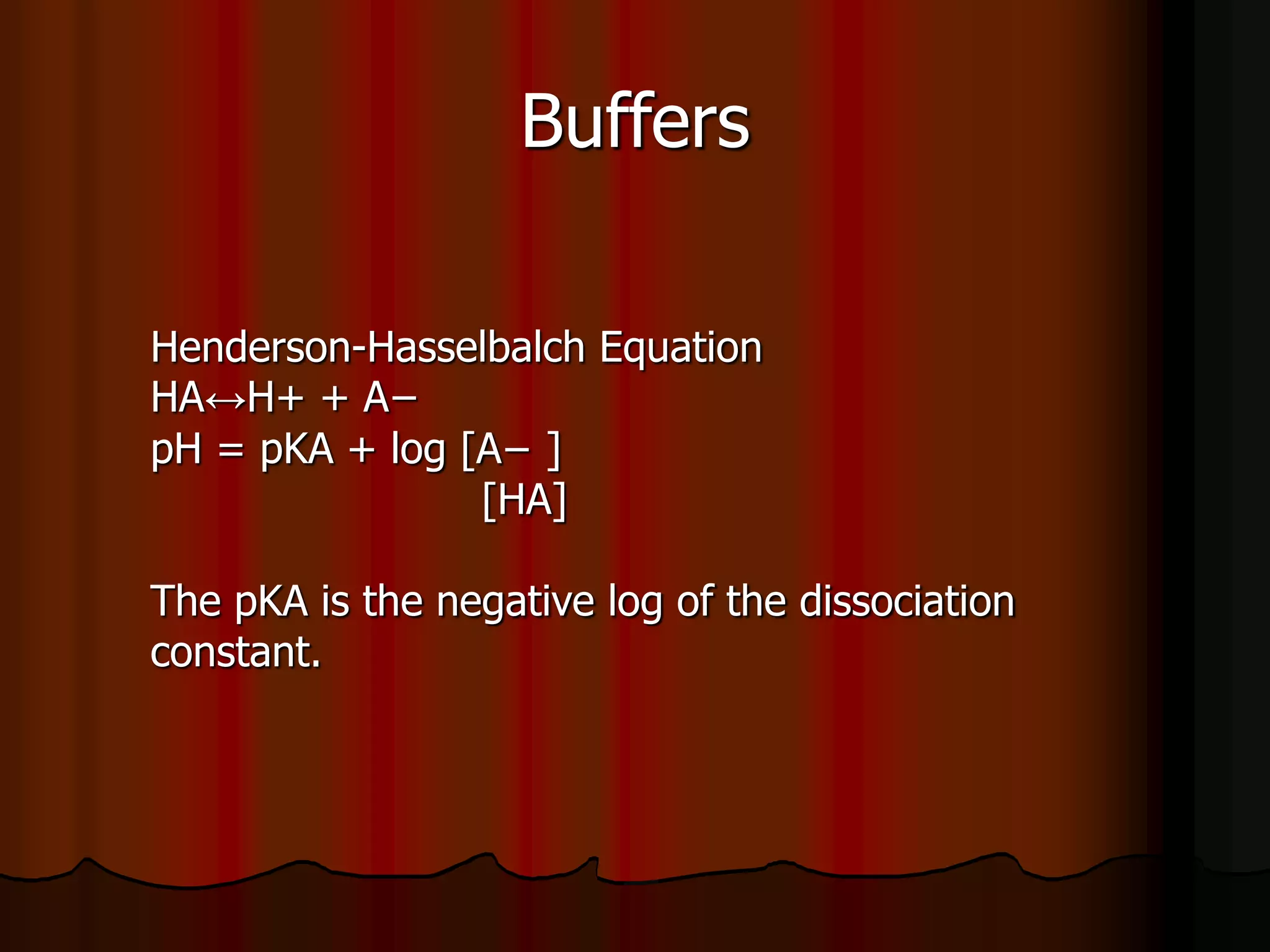 Acid Base Balance - Biochemistry of human homeostasis