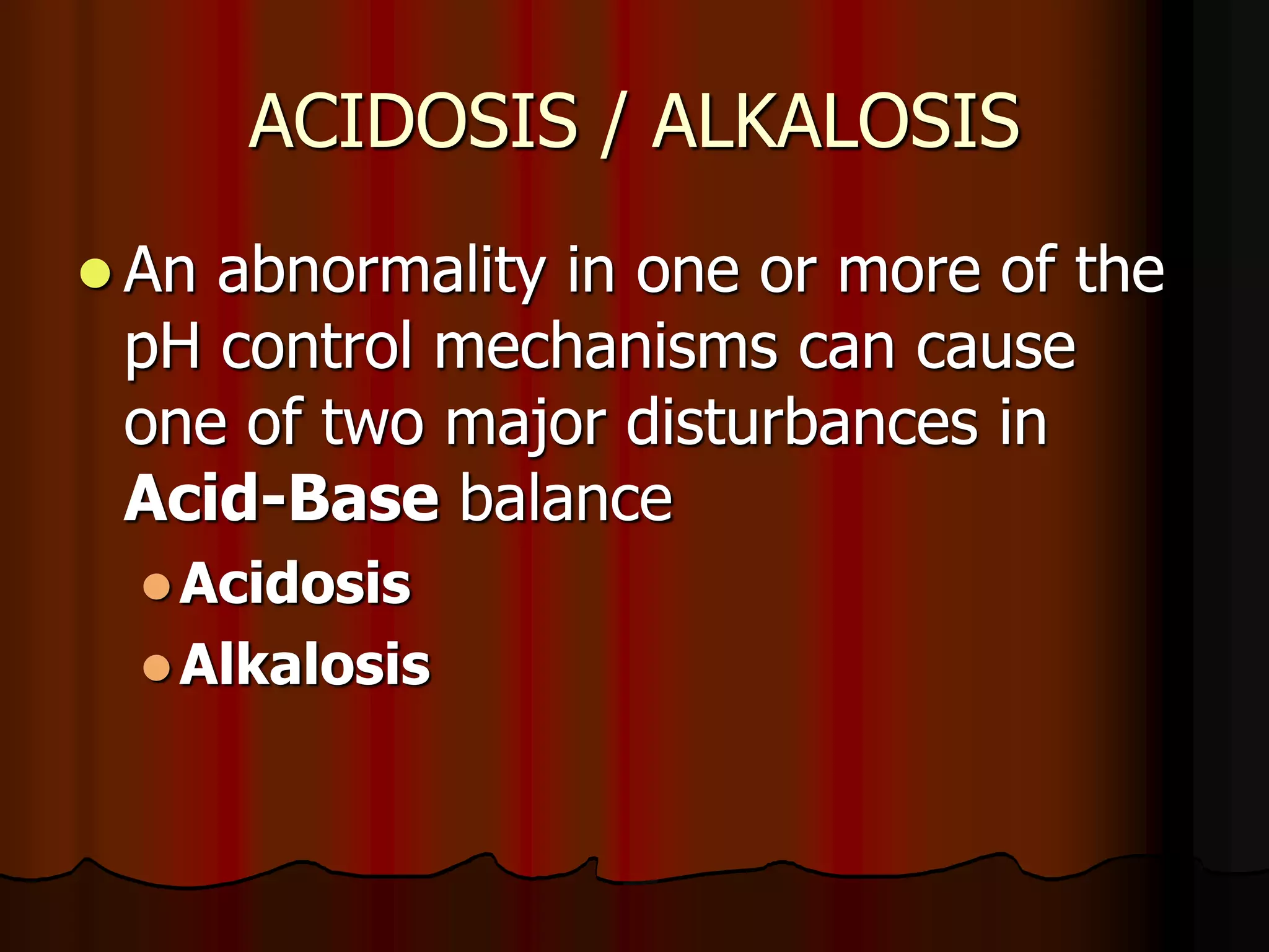Acid Base Balance - Biochemistry of human homeostasis