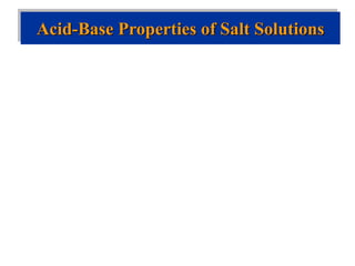 Acid-Base Properties of Salt Solutions
 
