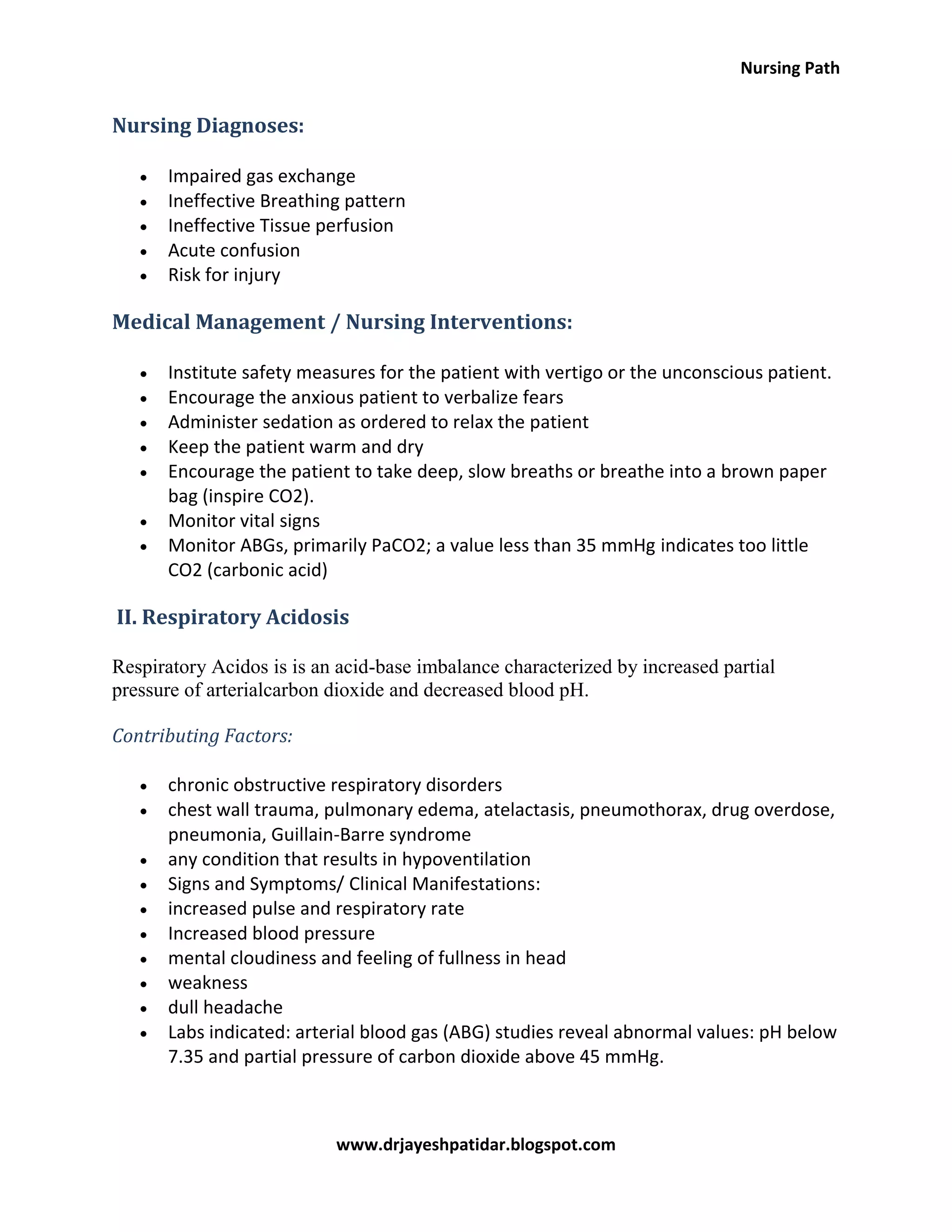 Fluid And Electrolyte Imbalance Nursing Care Plan Acid base imbalances nursing care plan & management | PDF
