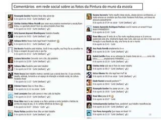 Comentários em rede social sobre as fotos da Pintura do muro da escola

18

 