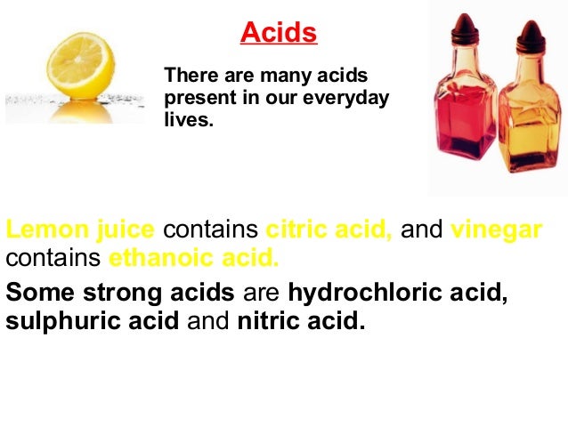 Acid and alkali