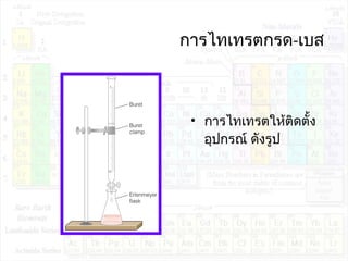 กำรไทเทรตกรด-เบส
• กำรไทเทรตให้ติดตั้ง
อุปกรณ์ ดังรูป
 