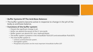 Types and diagnosis and treatment of acid base balance | PPTX